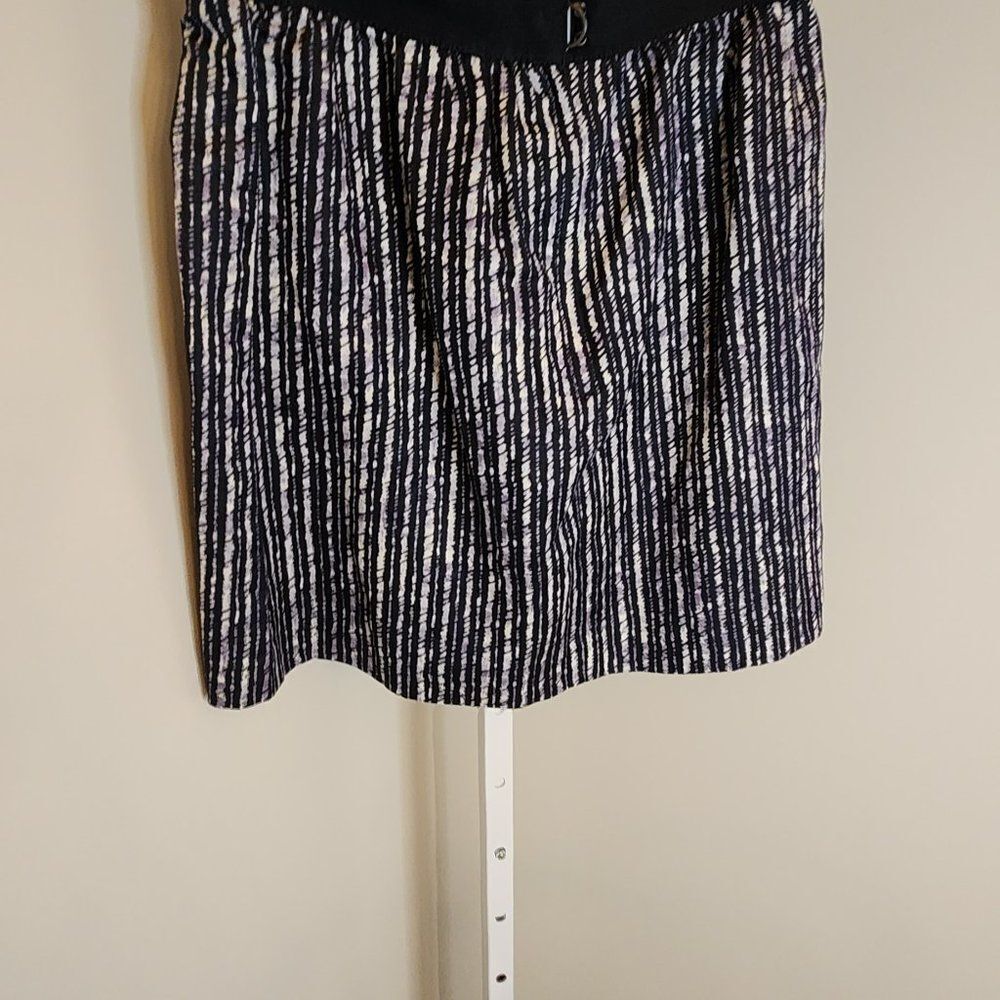 Loft Navy Blue Striped Pattern Skirt - Picture 6 of 9